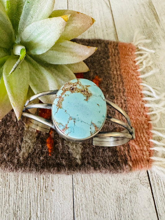 Handcrafted Golden Hills Turquoise & Sterling Silver Cuff Bracelet