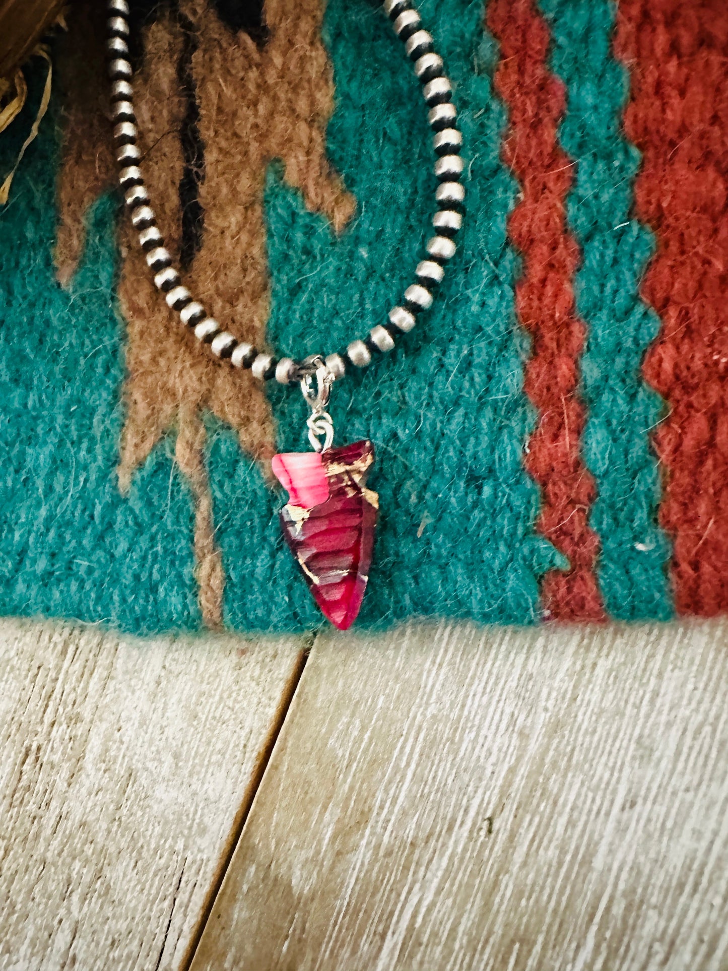 Handcrafted & Hand Carved Rose Dahlia Arrowhead Charm