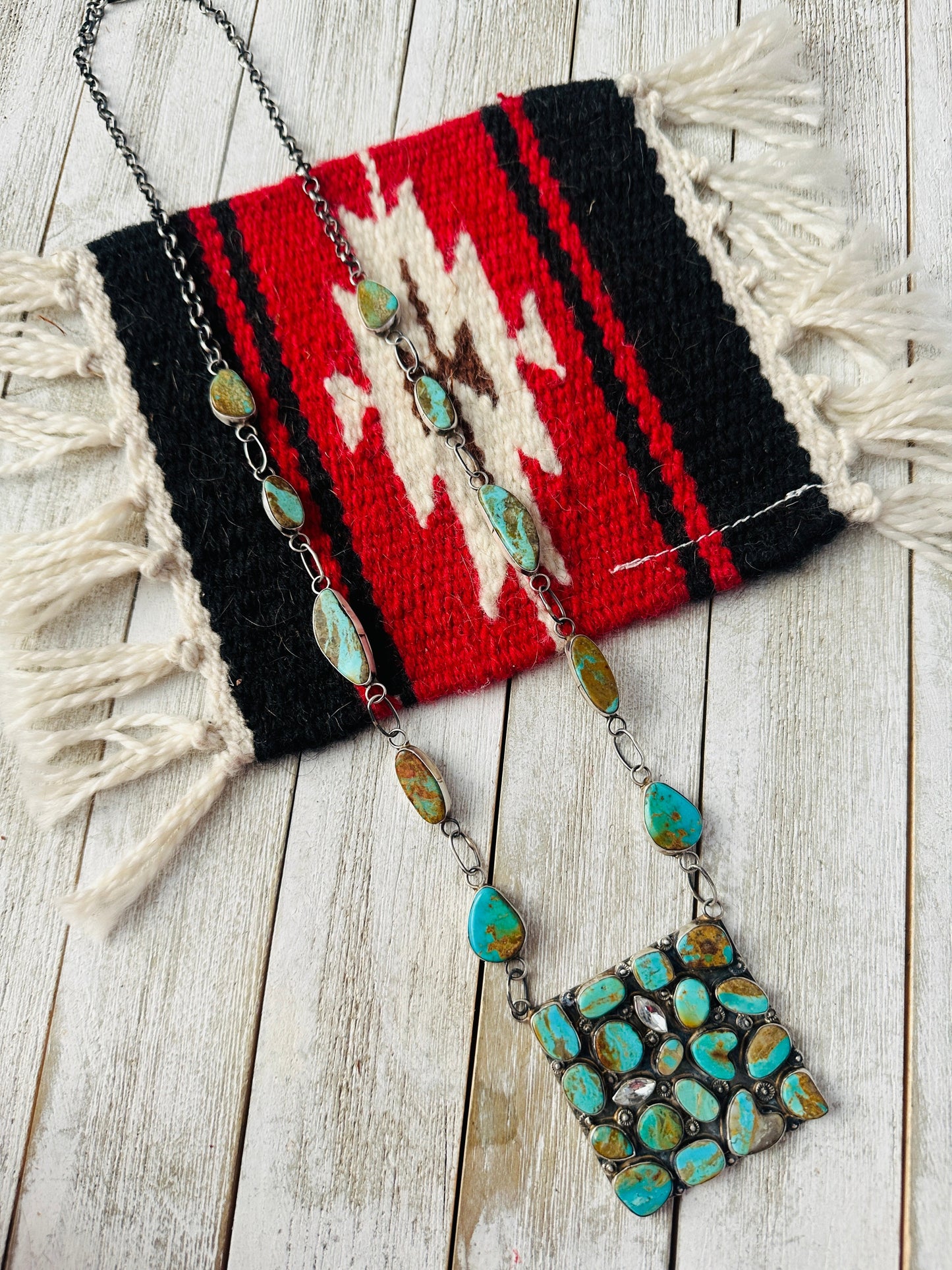 Handcrafted Sterling Silver & Royston Turquoise Necklace by Jacqueline Silver