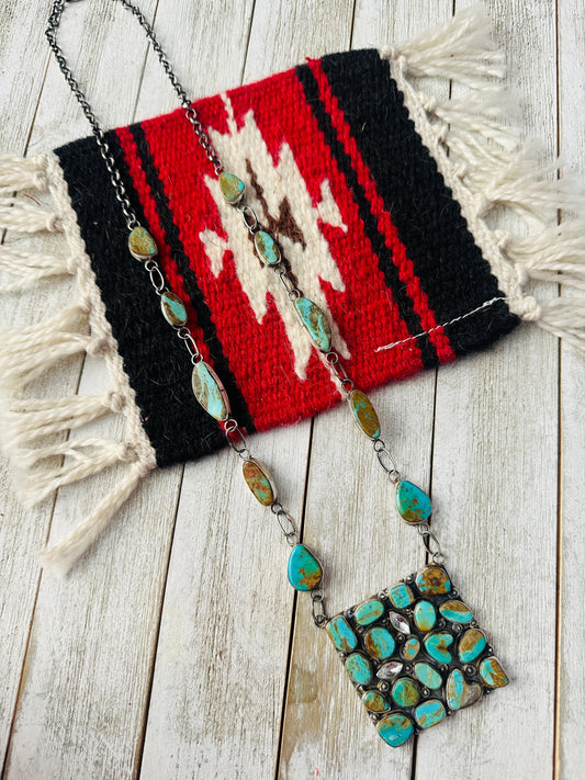 Handcrafted Sterling Silver & Royston Turquoise Necklace by Jacqueline Silver