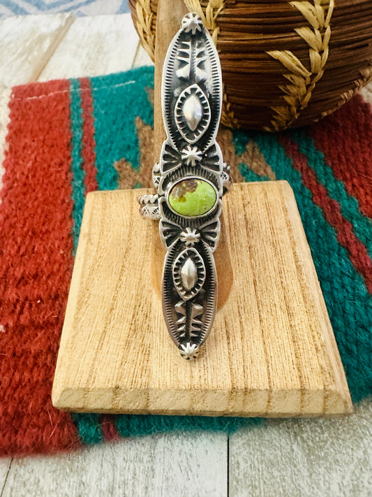 Handcrafted Sterling Silver & Turquoise Adjustable Ring