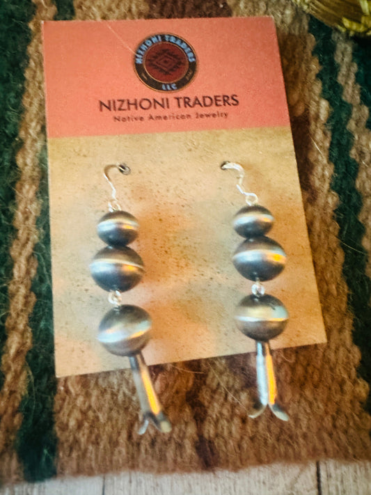 Handcrafted Sterling Silver Beaded Blossom Dangle Earrings