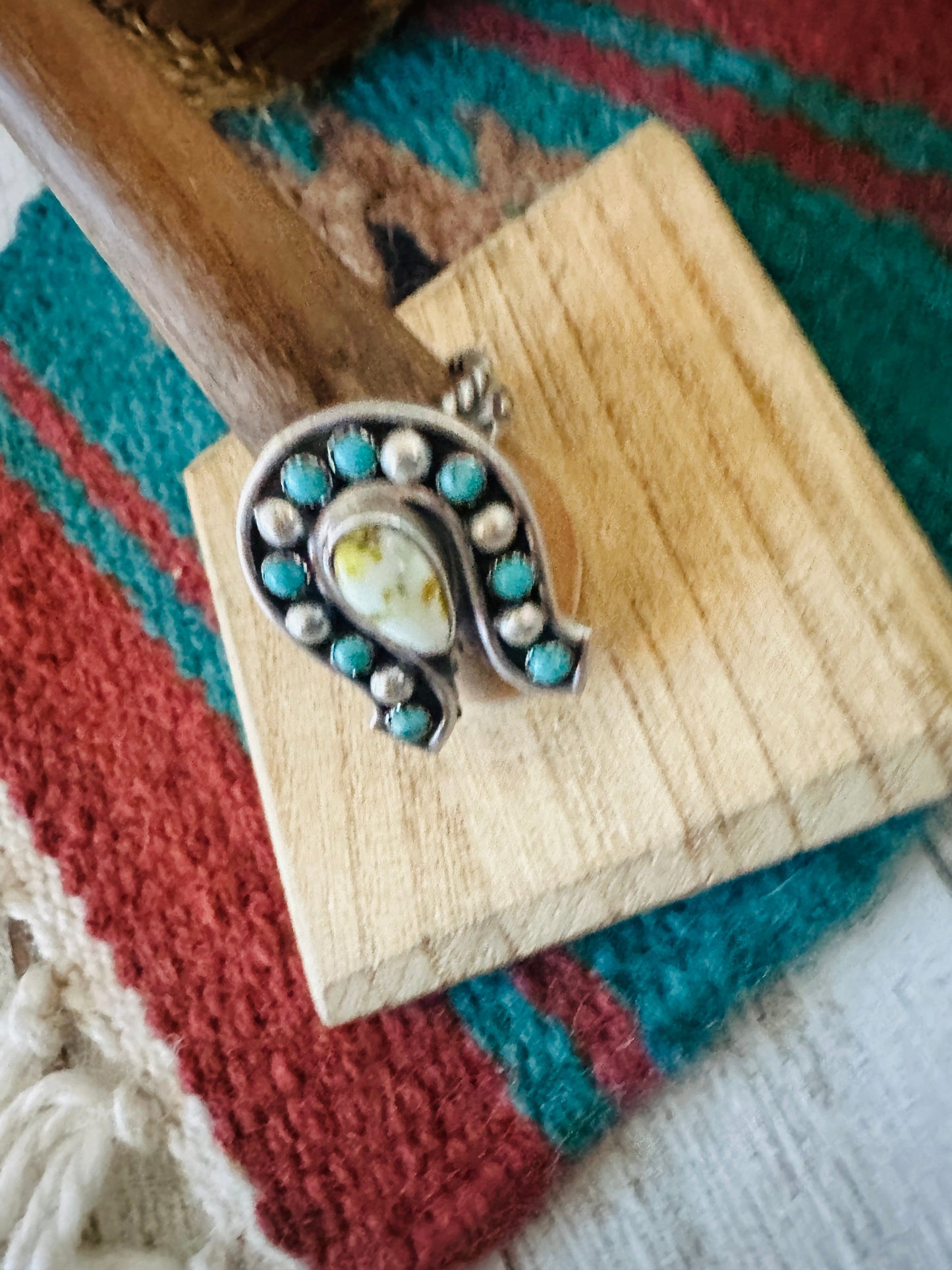 Handcrafted Sterling Silver & Turquoise Adjustable Horseshoe Ring