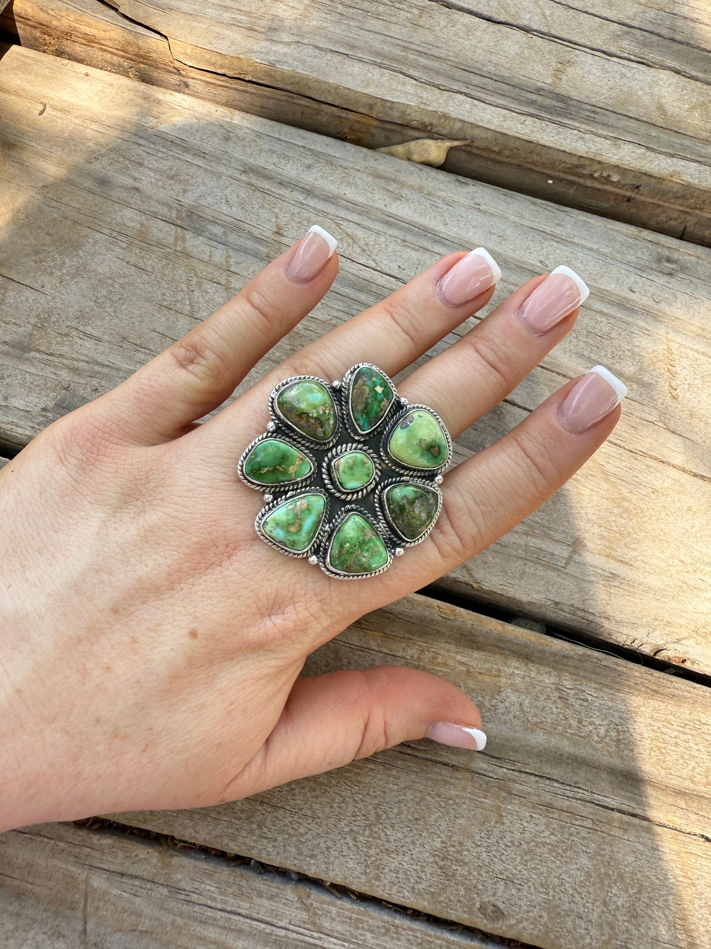 Handmade Sonoran Mountain Turquoise & Sterling Adjustable Ring