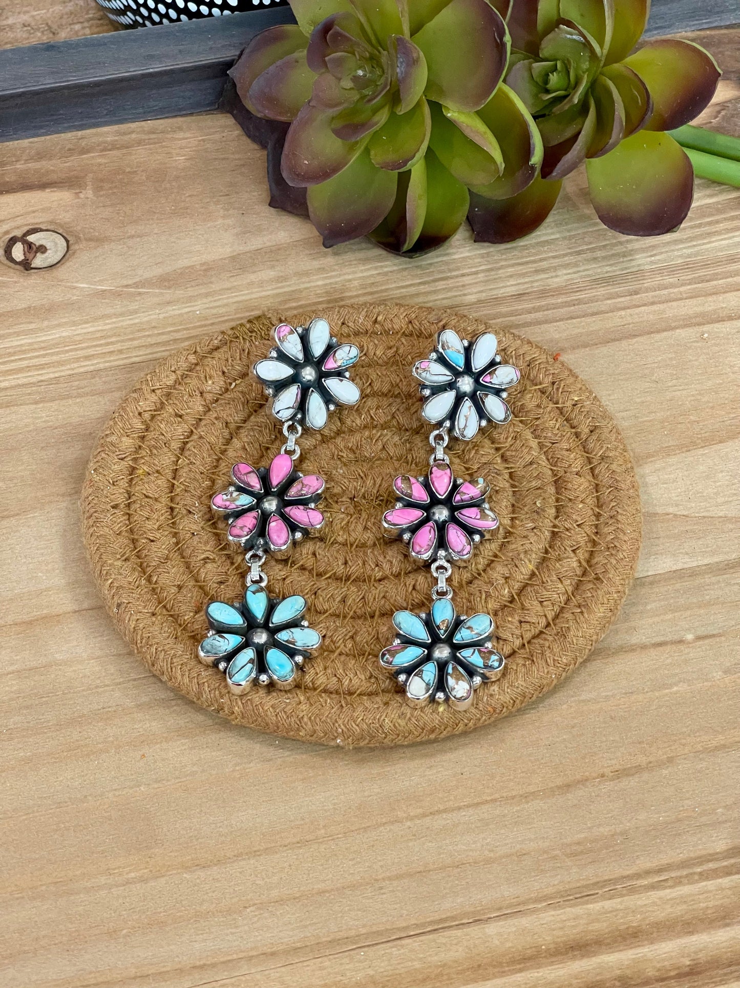 Handmade Cotton Candy & Sterling Silver Dangles