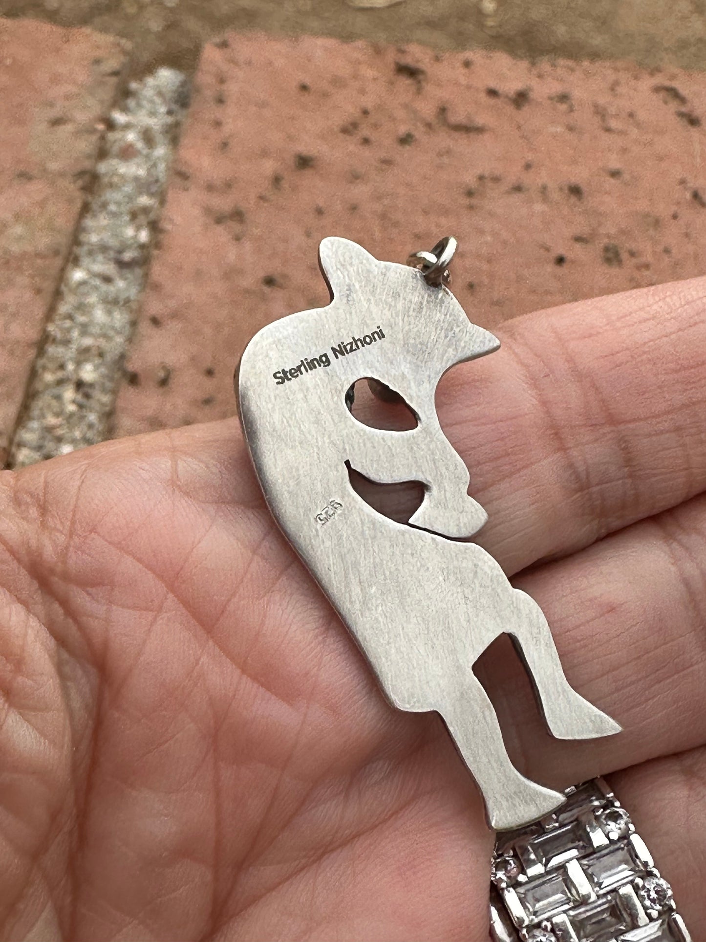 Handmade Sterling Silver and Two Stone Turquoise Kachina Charm