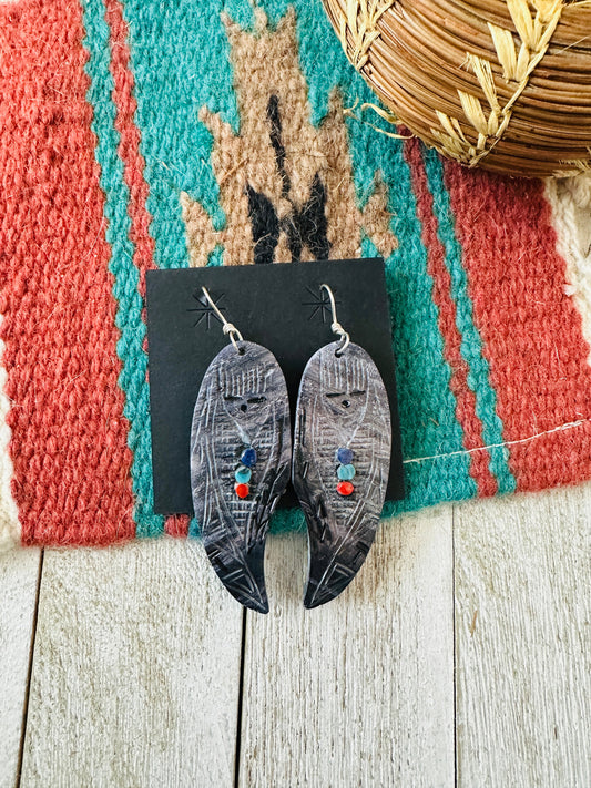 Handcrafted Multi Stone Corn Maiden Dangle Earrings