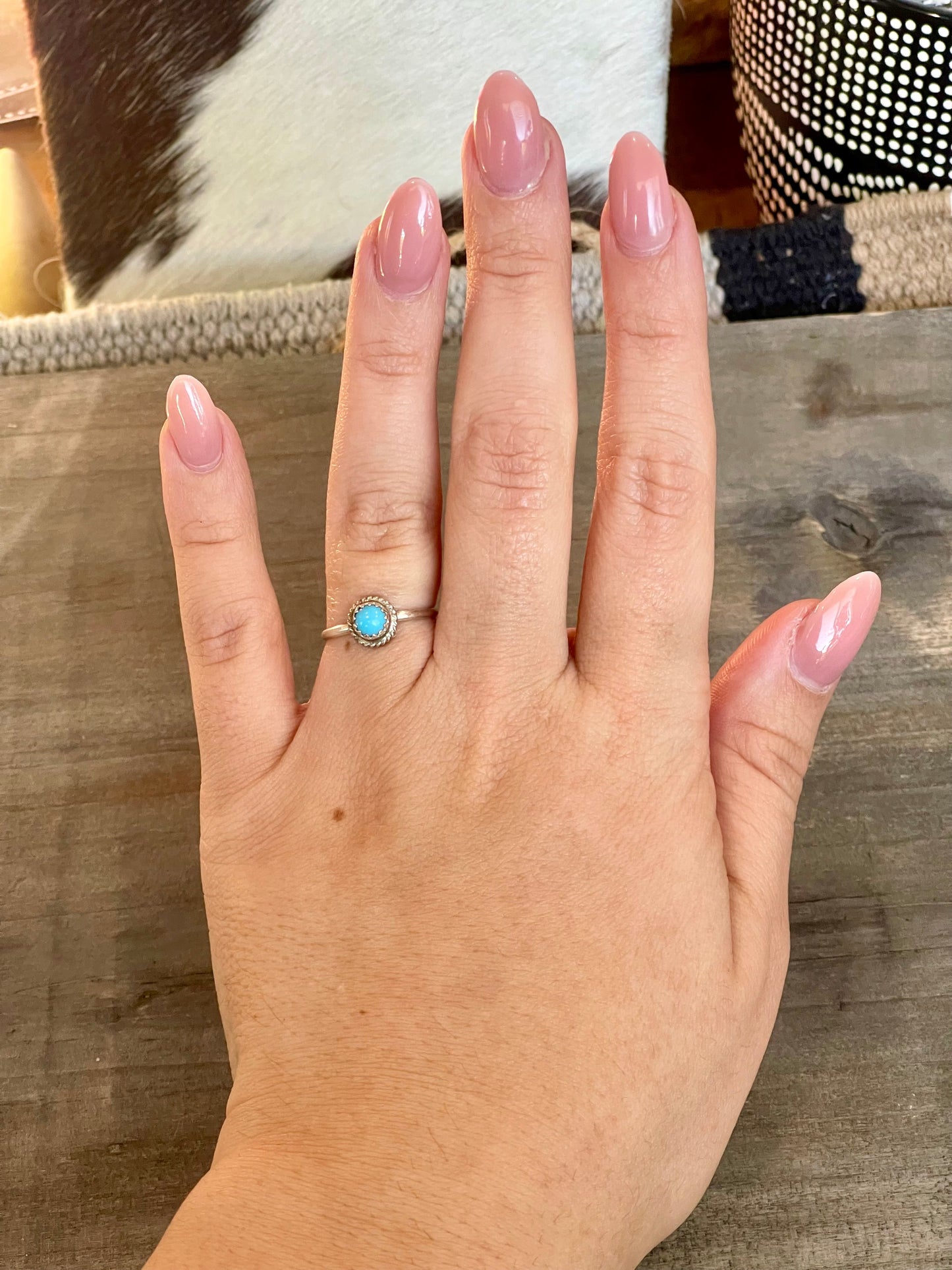Handmade Turquoise & Sterling Silver Dot Ring