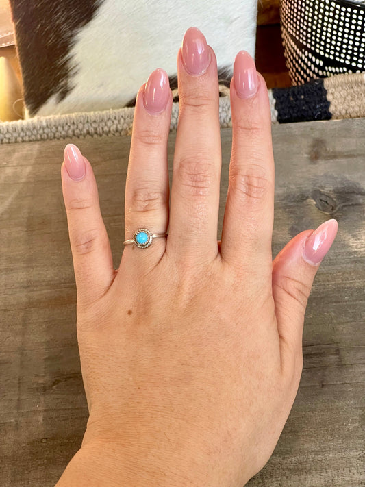 Handmade Turquoise & Sterling Silver Dot Ring