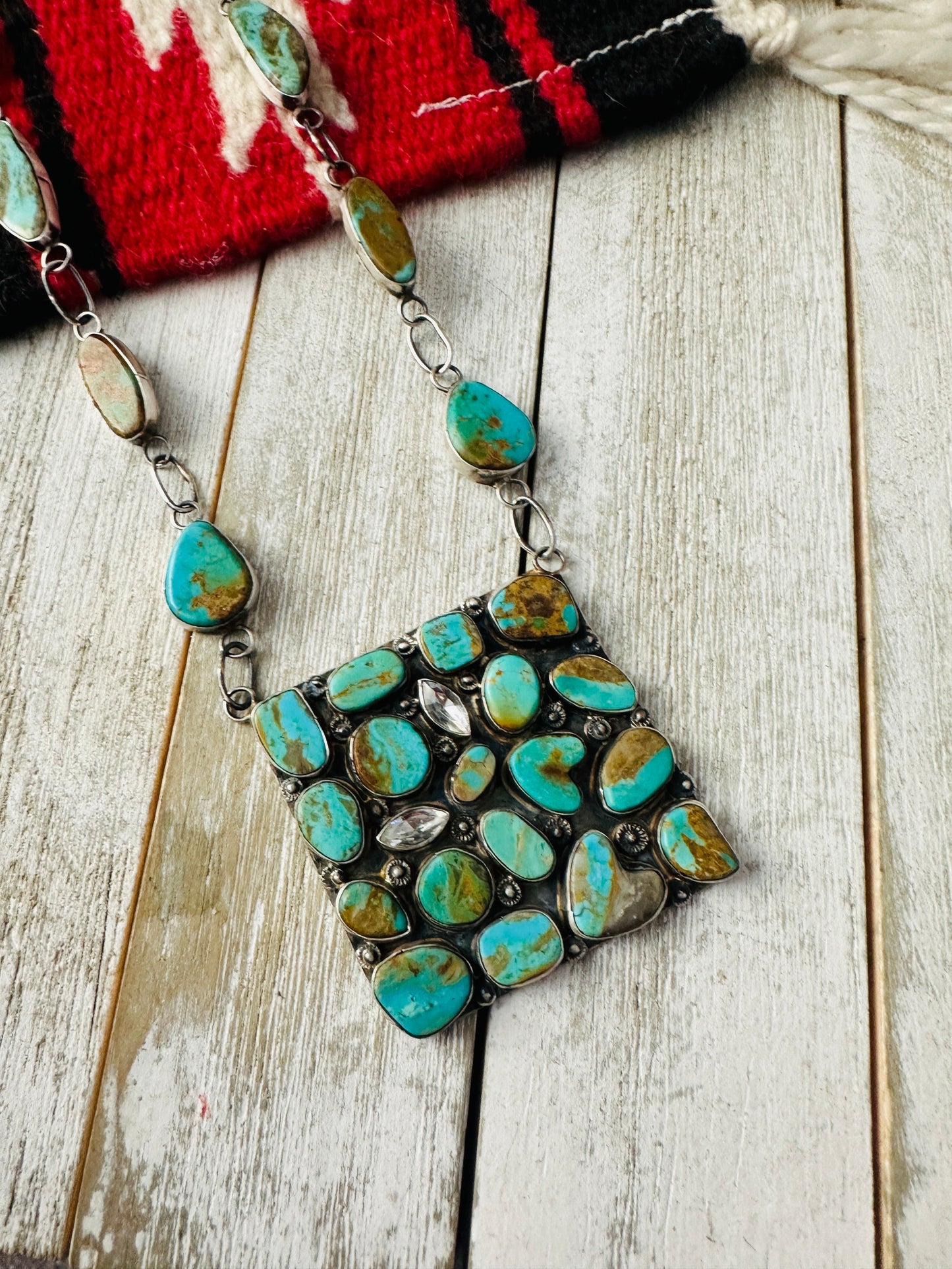Handcrafted Sterling Silver & Royston Turquoise Necklace by Jacqueline Silver