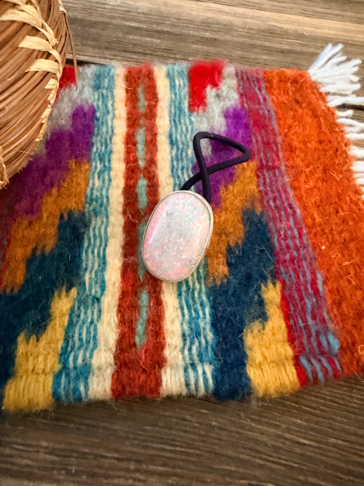 Handcrafted Opal & Sterling Silver Hair Tie Charm