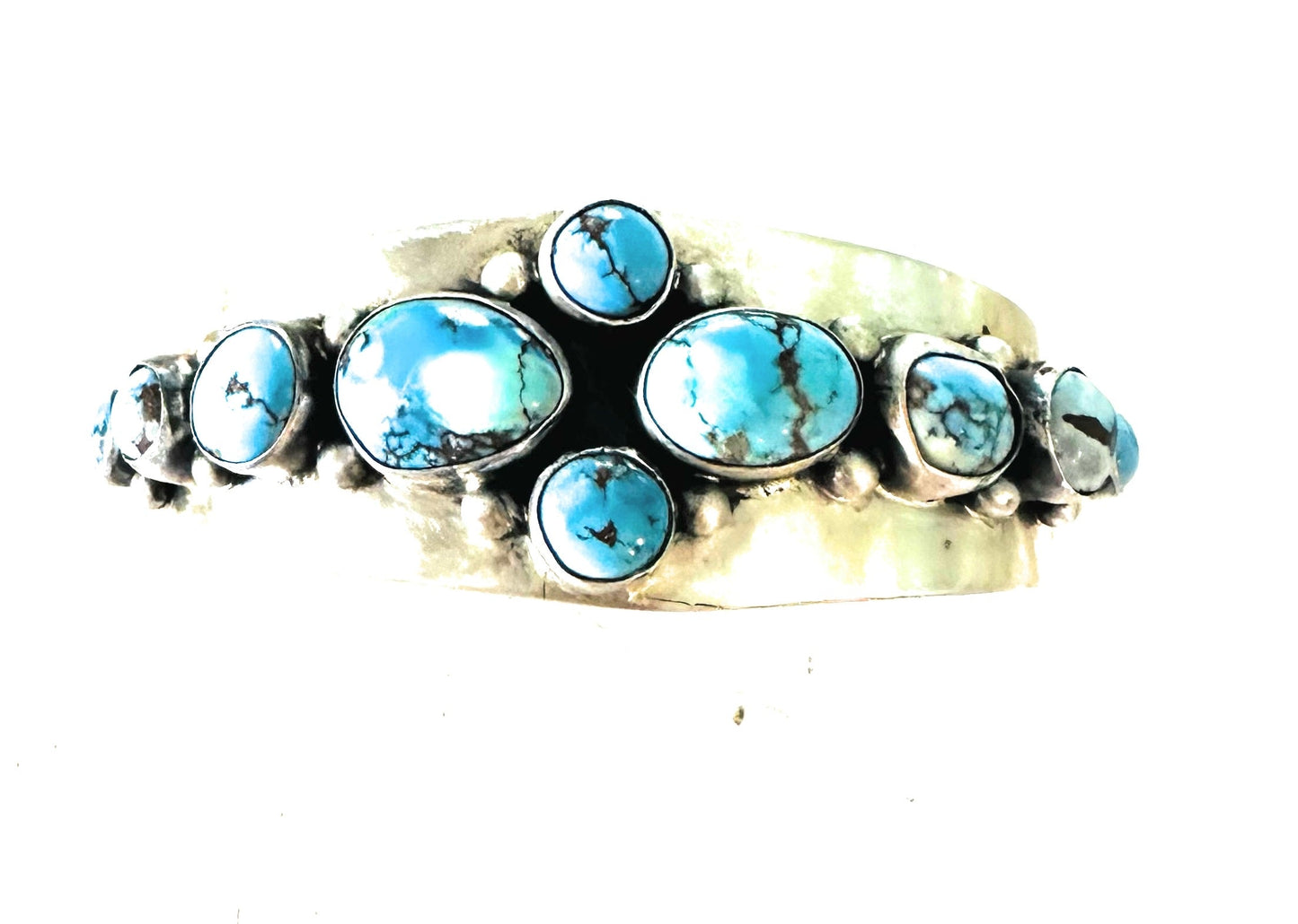 Navajo Golden Hills Turquoise & Sterling Silver Cuff Bracelet