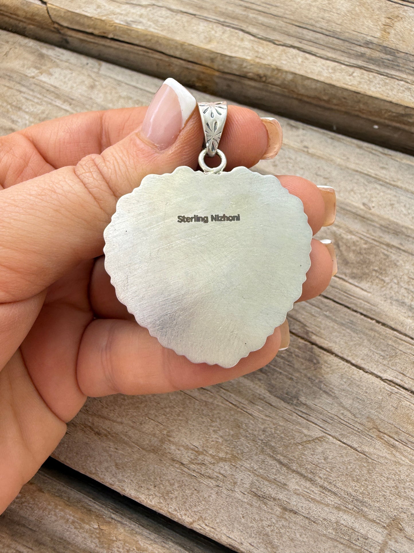 Handmade Stering Silver, Lapis & Kingman Turquoise Heart Pendant