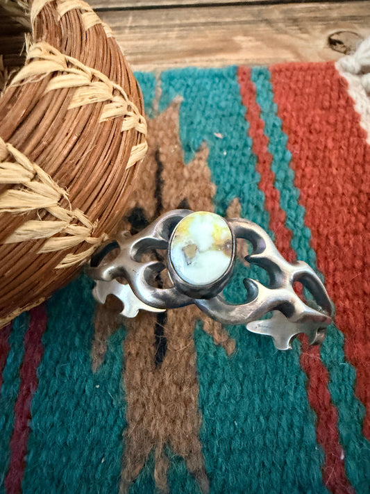 Handcrafted Palomino Turquoise & Sterling Silver Cuff Bracelet by Rick Tolino