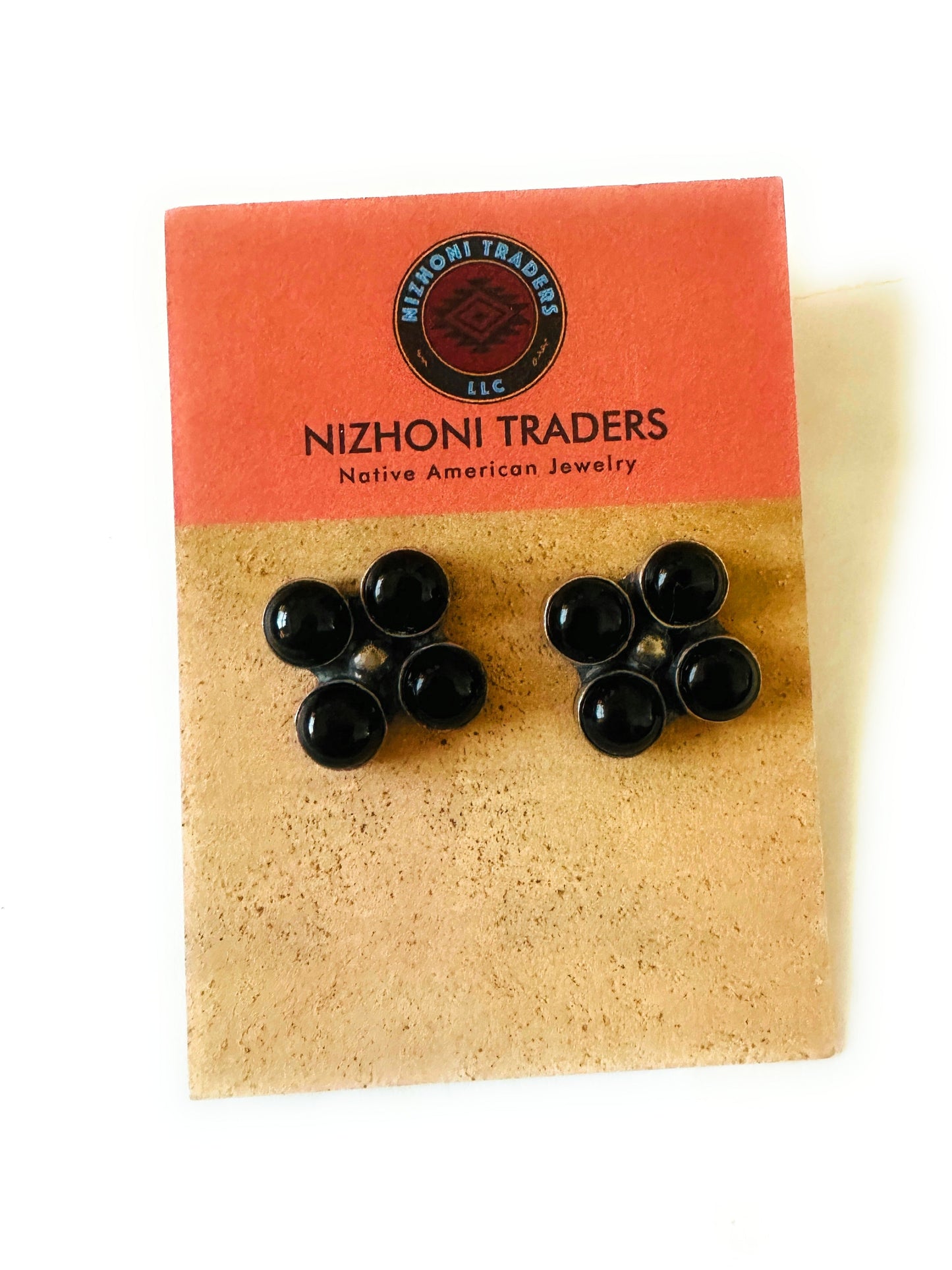Handcrafted Onyx & Sterling Silver Cluster Post Earrings
