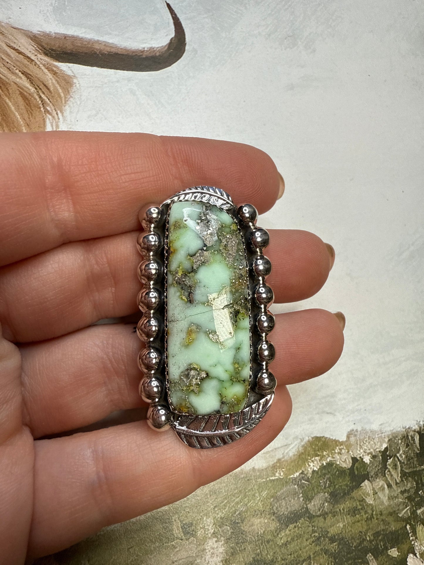 Handmade Palomino Turquoise & Sterling Adjustable Ring