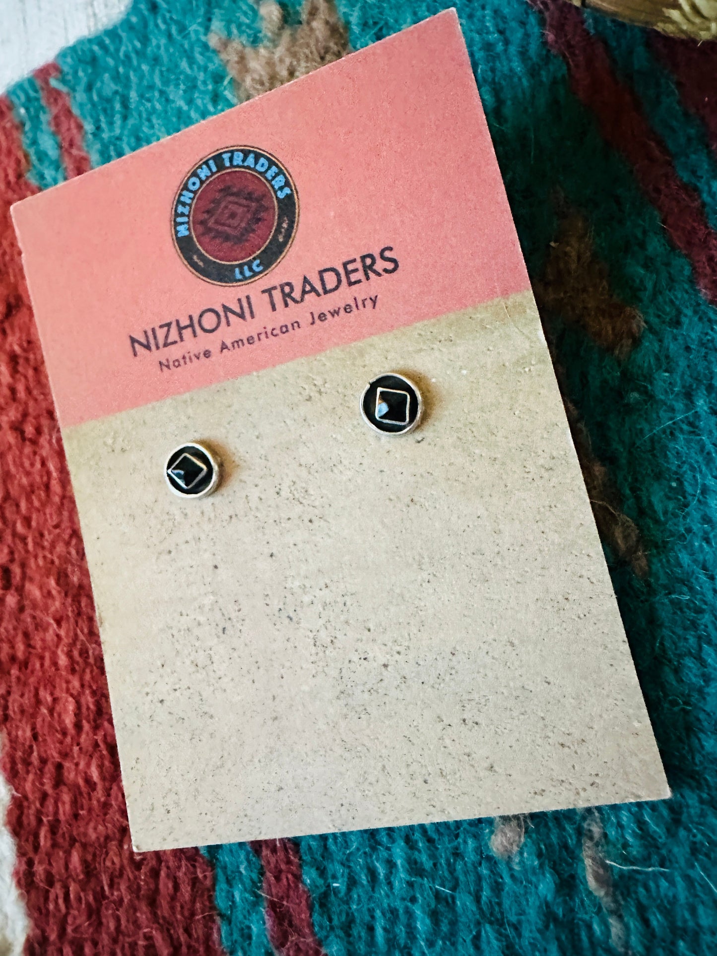 Onyx and Sterling Silver Shadowbox Stud Earrings