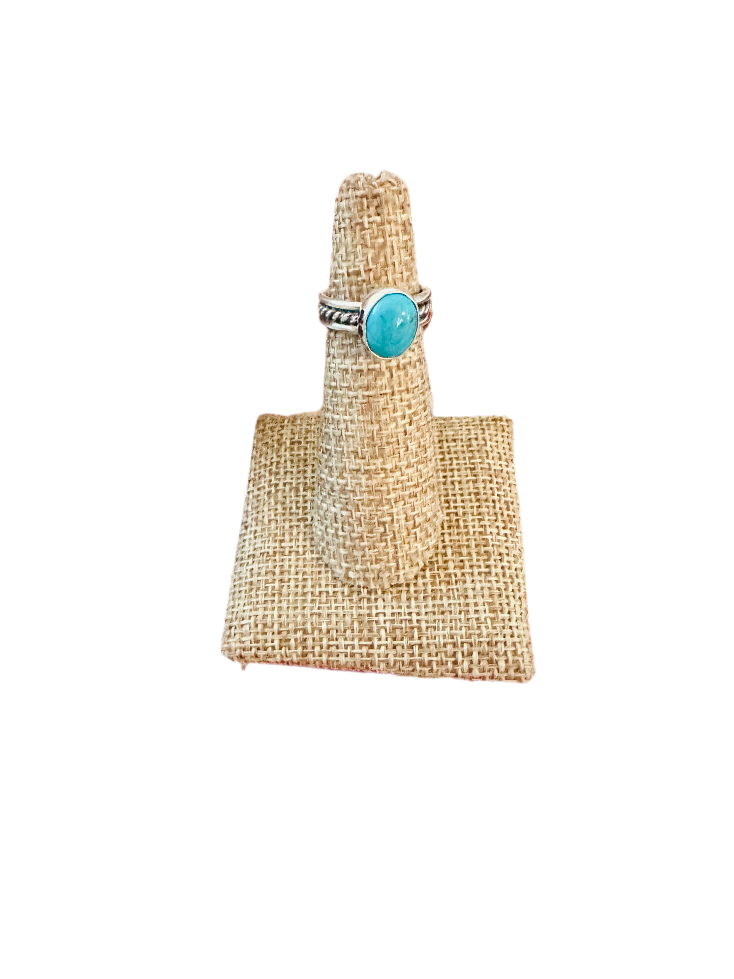 Handcrafted Turquoise & Sterling Silver Ring Size 4.5
