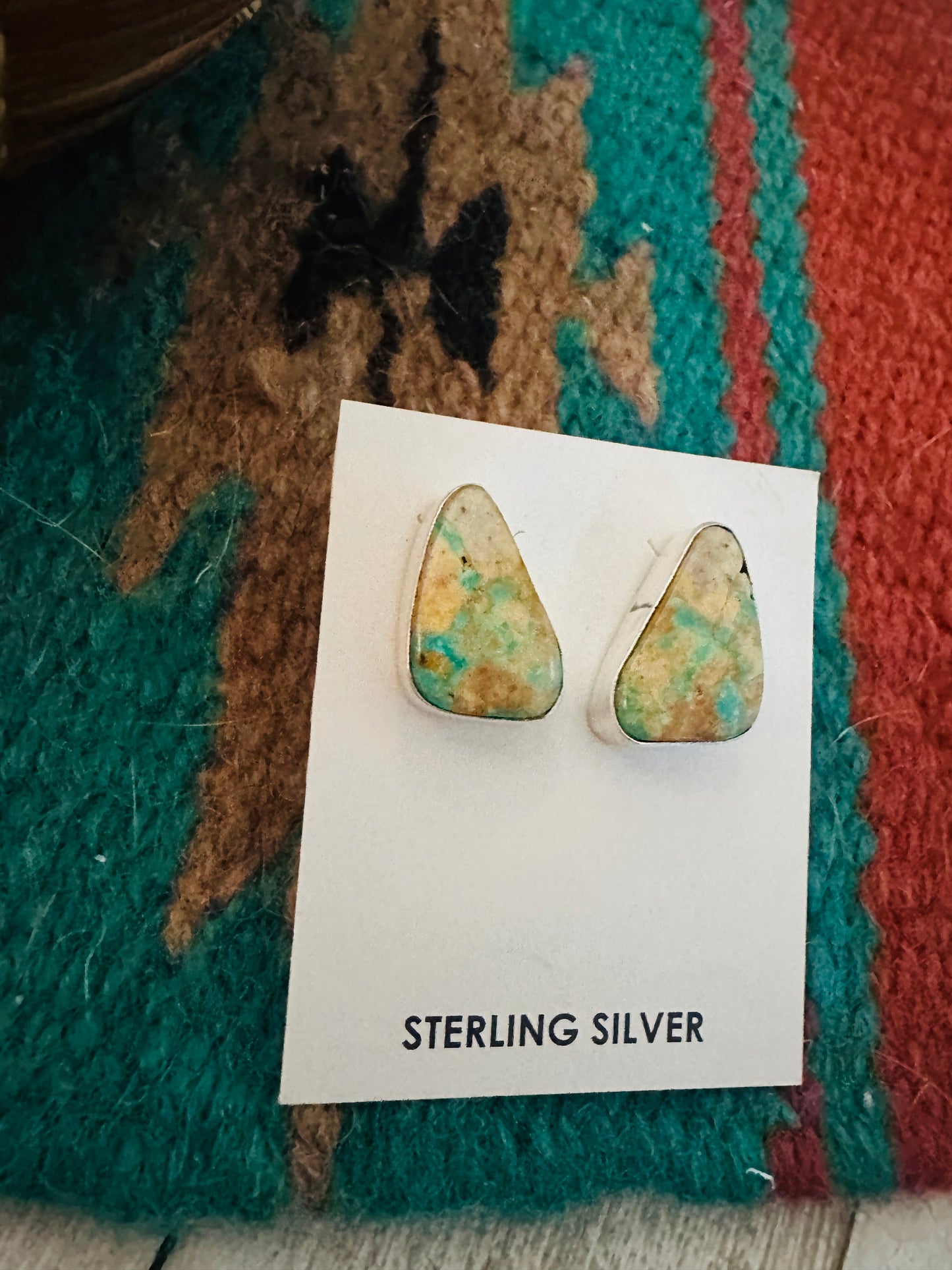 Navajo Sterling Silver & Turquoise Post Earrings