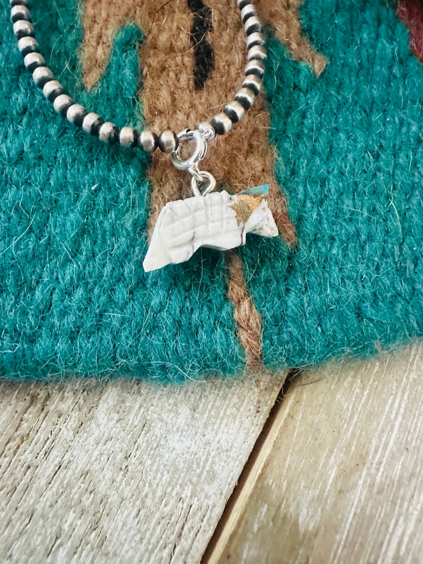 Handcrafted &  Hand Carved Blue Mojave Armadillo Charm