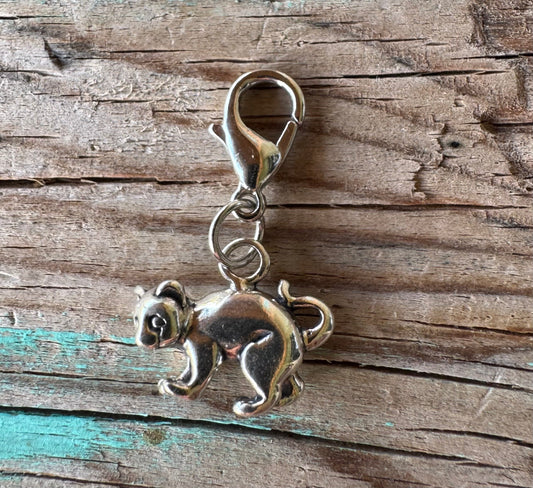 Handcrafted Sterling Silver Cat Charm