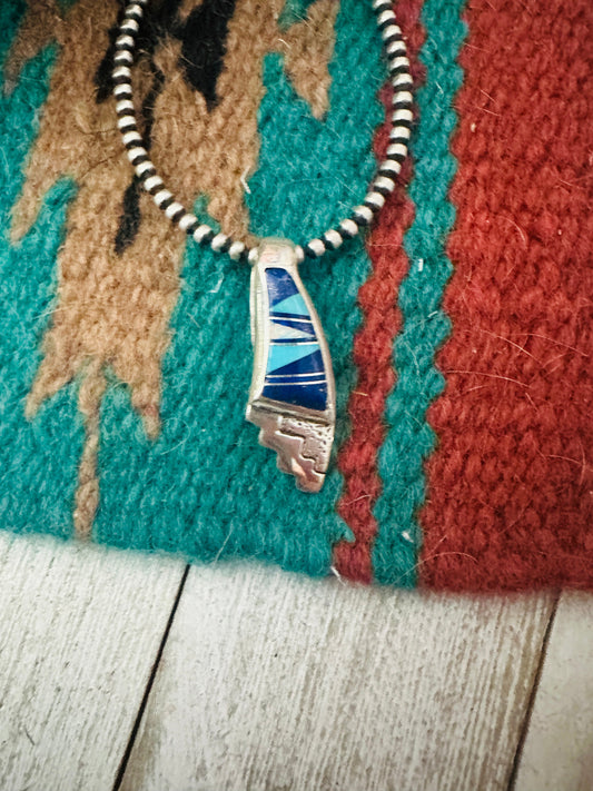 Handcrafted Multi Stone & Sterling Silver Inlay Pendant