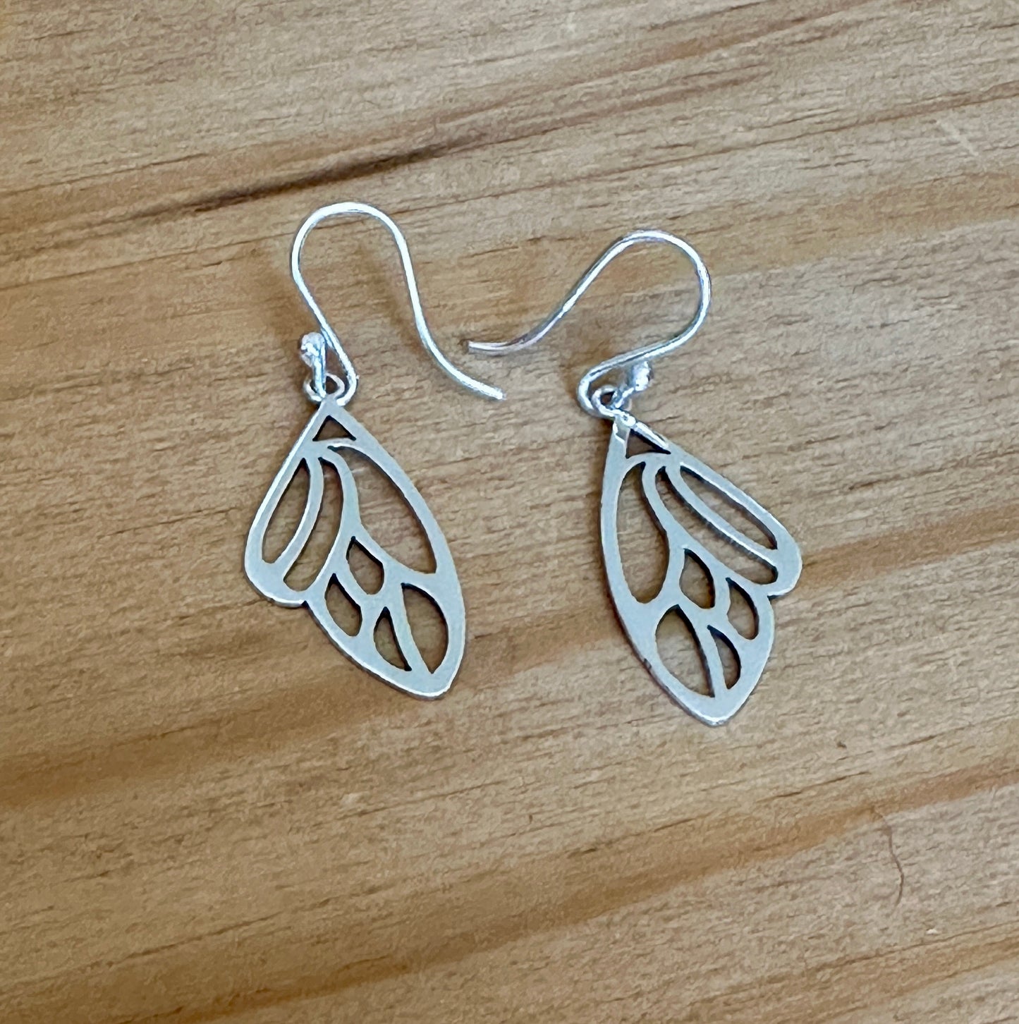 Small Butterfly Wing Sterling Silver Earrings