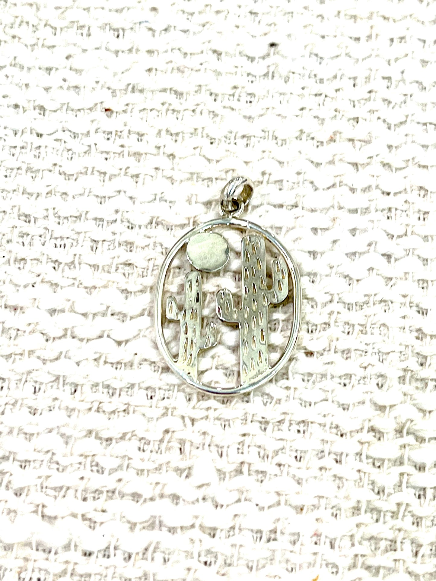 Handmade In Mexico ,Sterling Silver Cactus Pendant