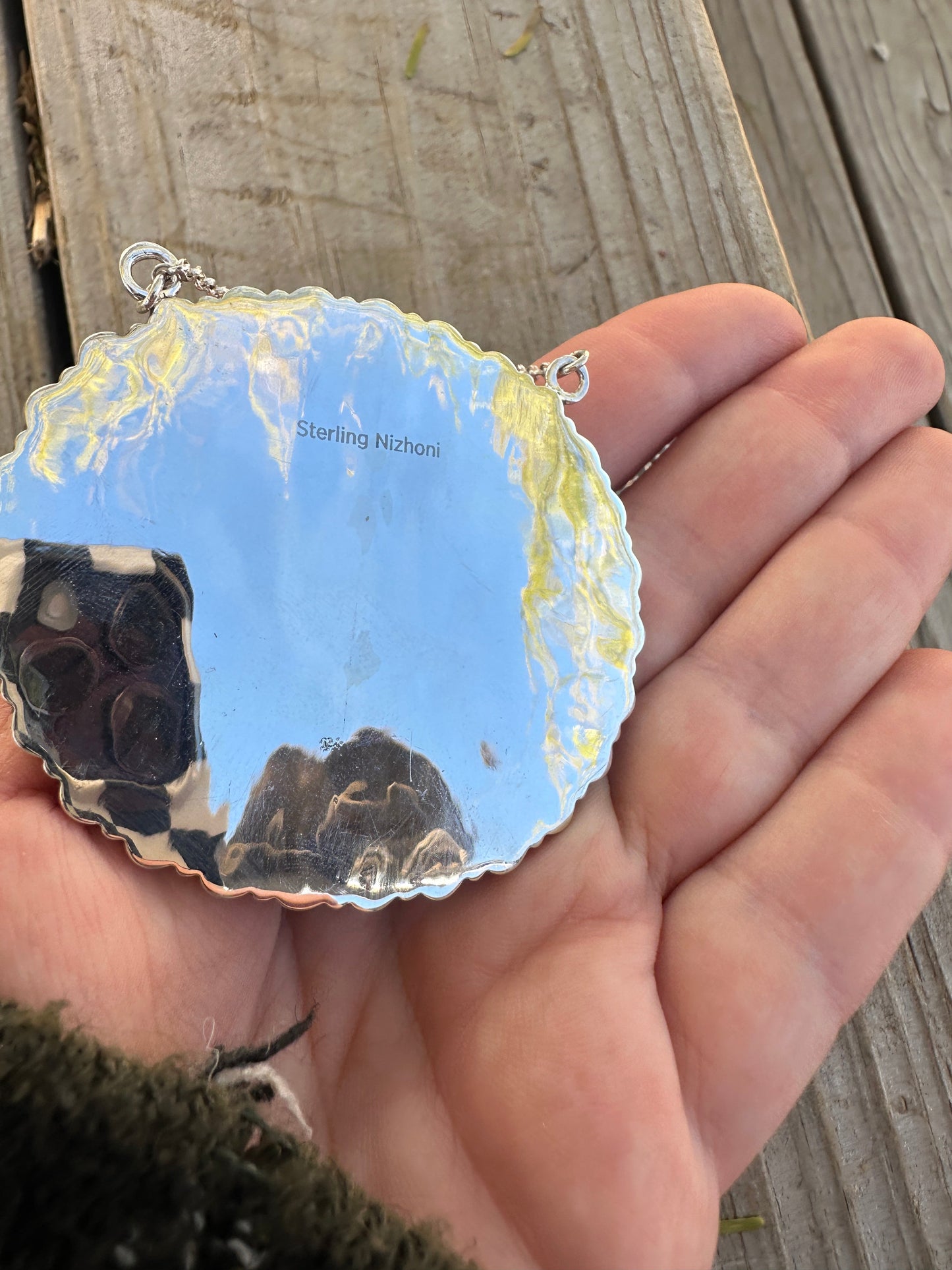 Handmade Sterling Silver, White Buffalo Cluster Necklace
