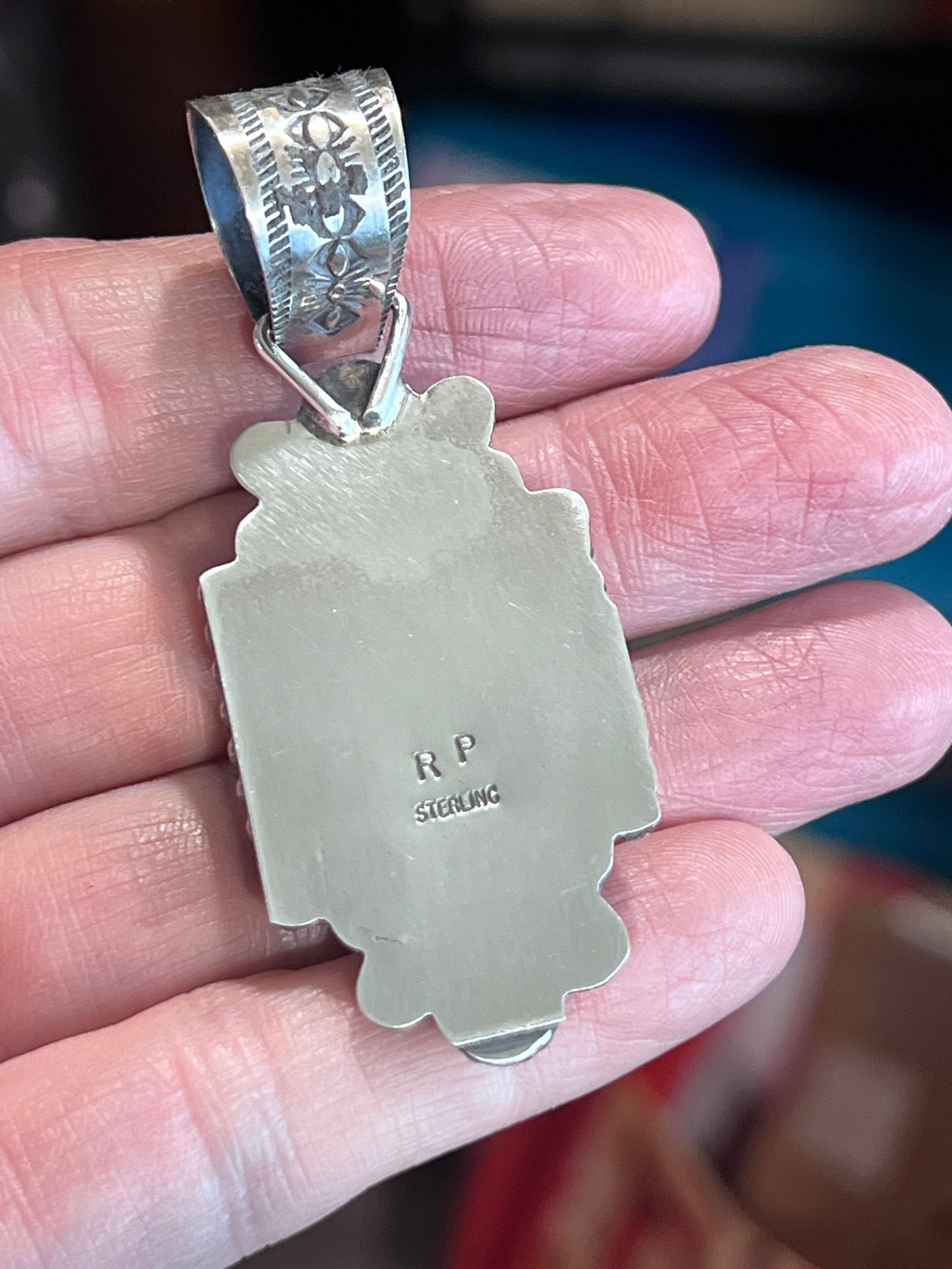 Handcrafted Rectangular Sterling Silver and Lapis Lazuli Pendant by Rosella Paxson
