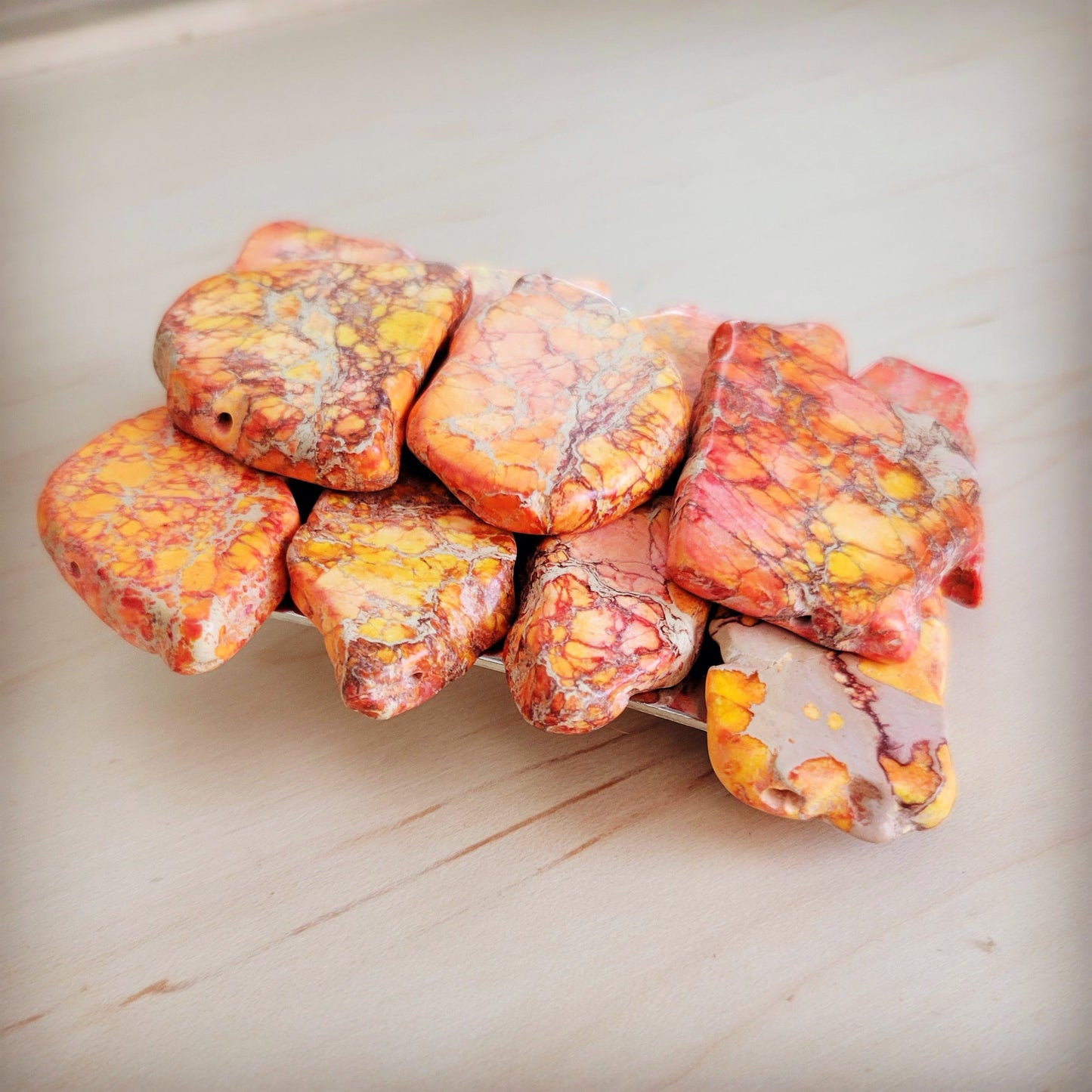 Medium Orange Regalite Slab Belt Buckle 908m