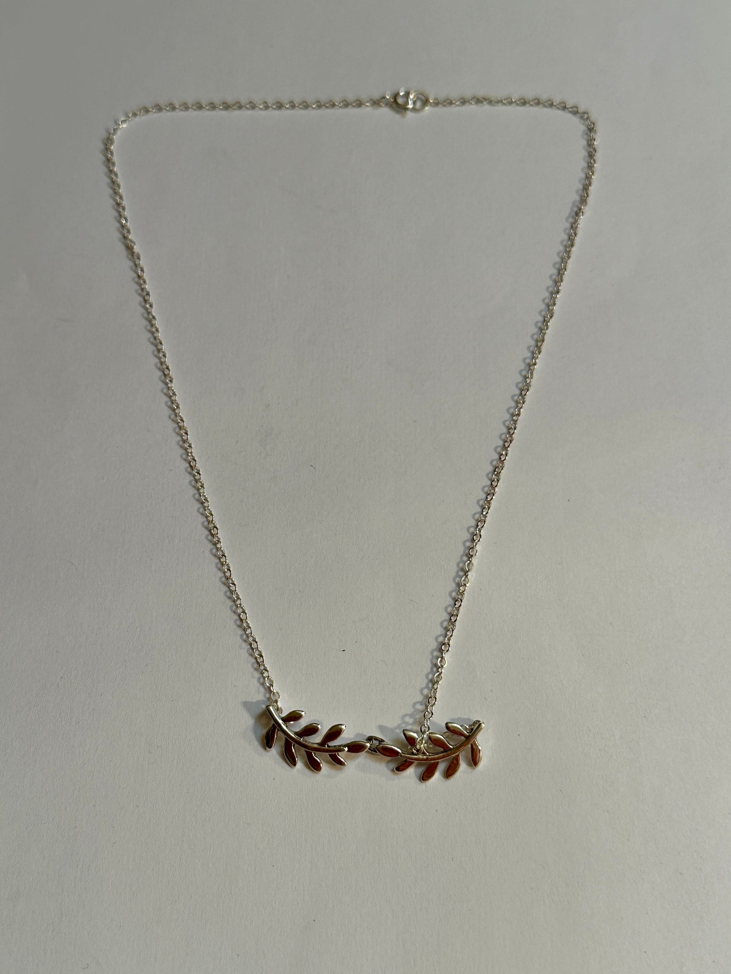 Double Laurel Sterling Silver Necklace