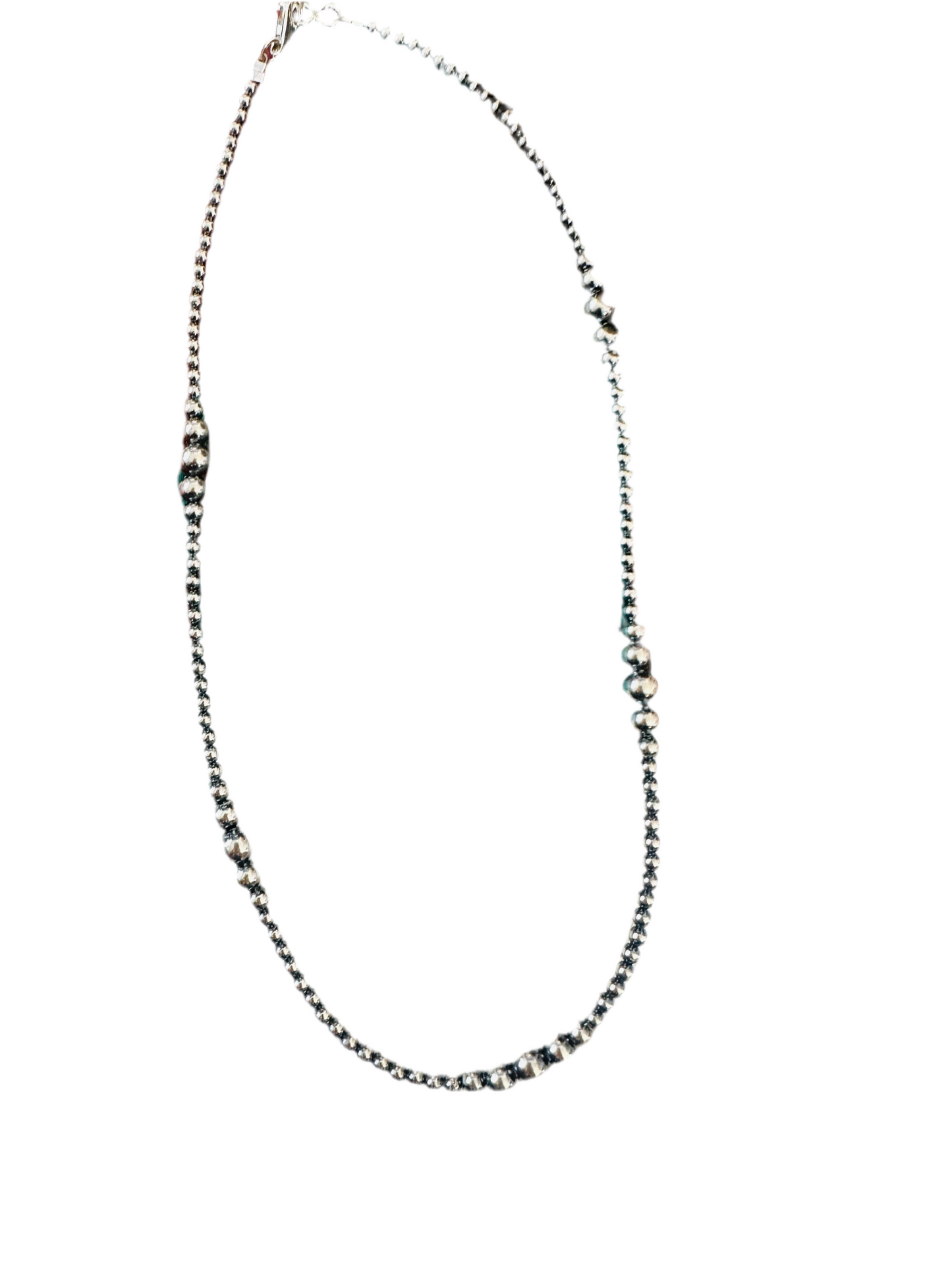 Handcrafted Sterling Silver Pearl Beaded 18” Necklace