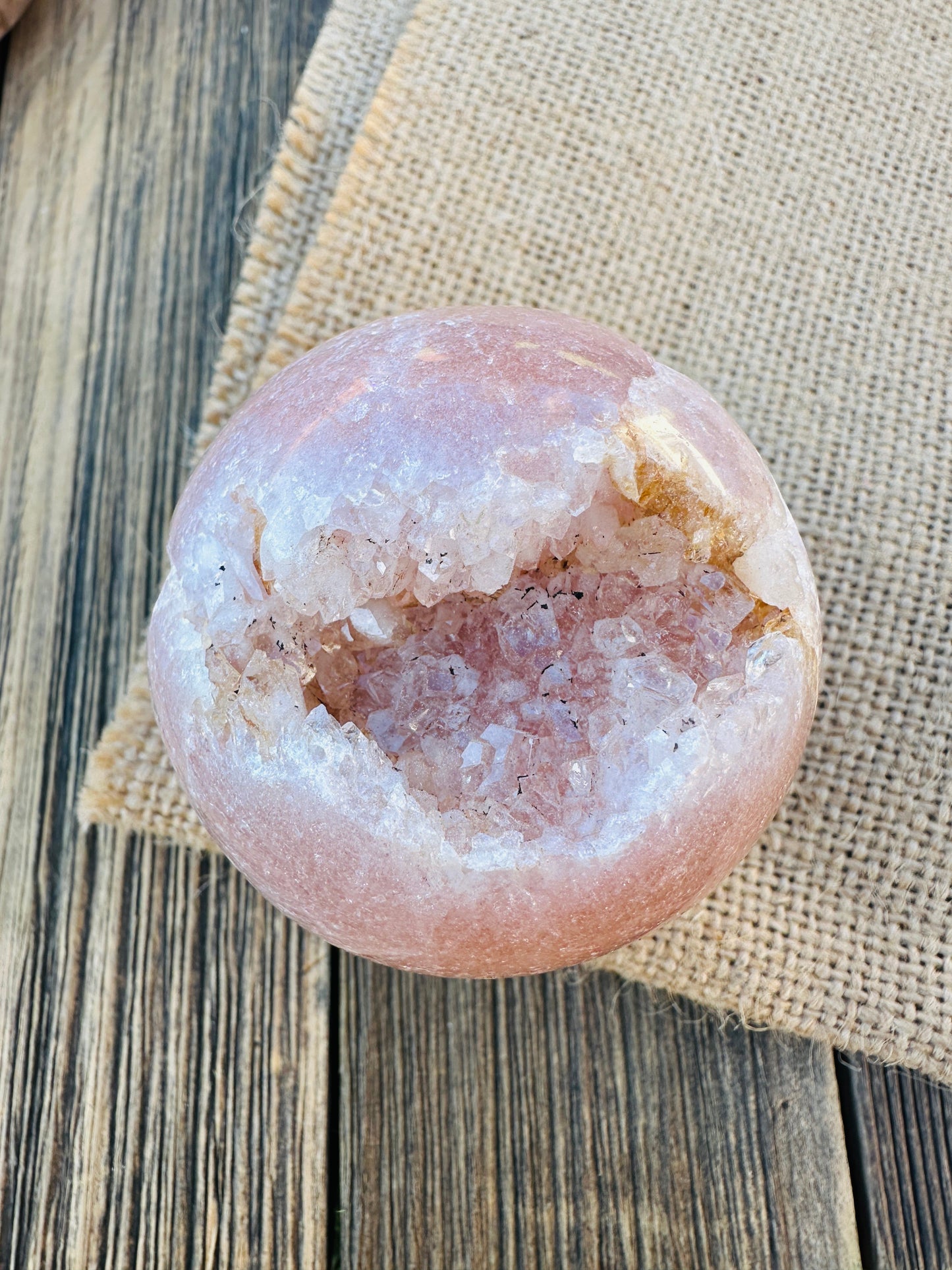 Nizhoni Crystals ✨  Pink Amethyst Geode Sphere