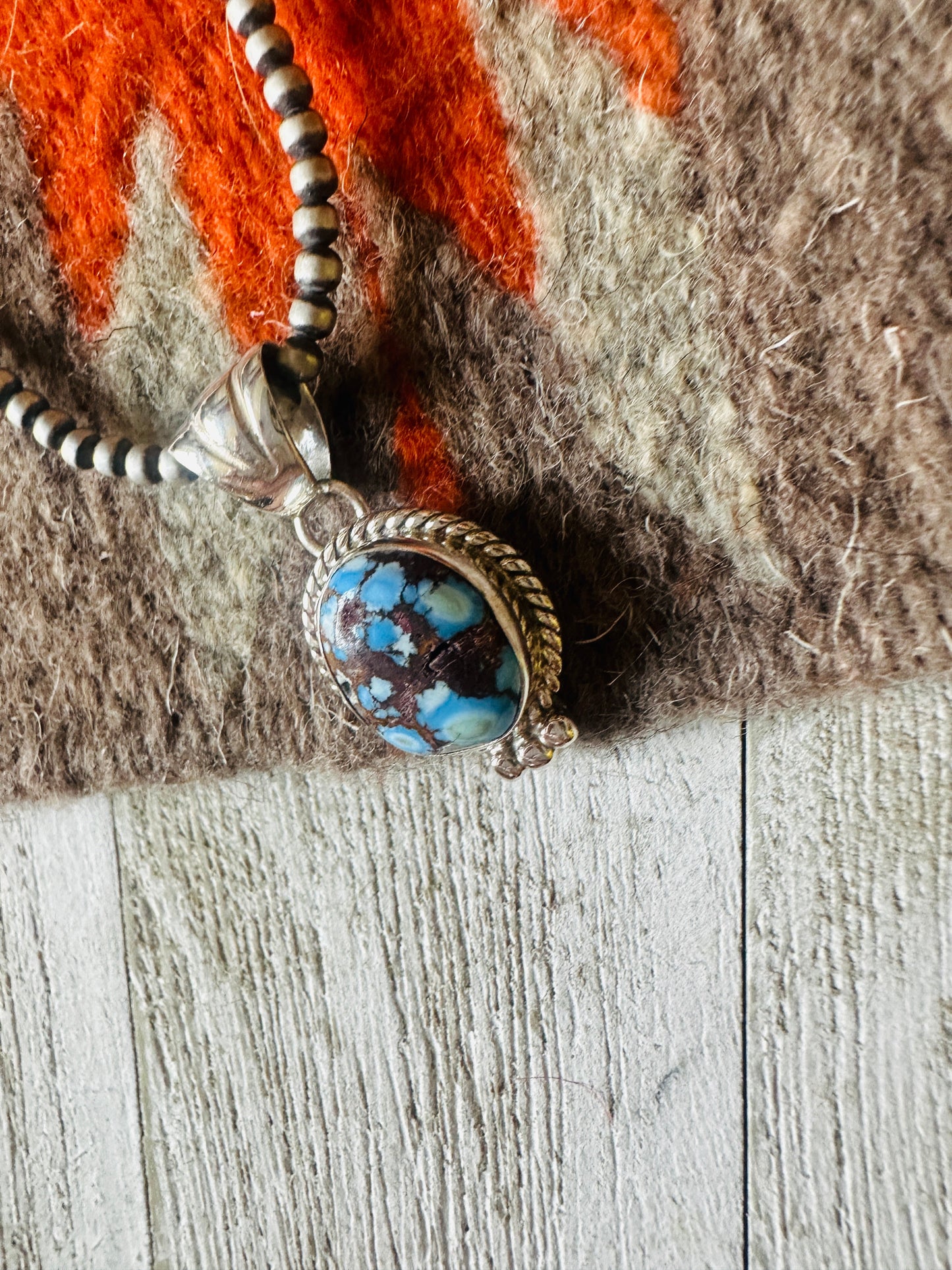 Handcrafted Golden Hills Turquoise and Sterling Silver Pendant