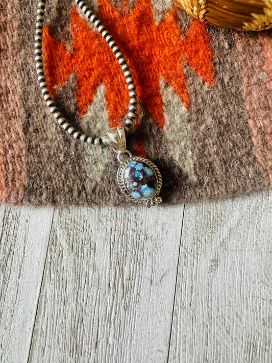 Handcrafted Golden Hills Turquoise and Sterling Silver Pendant