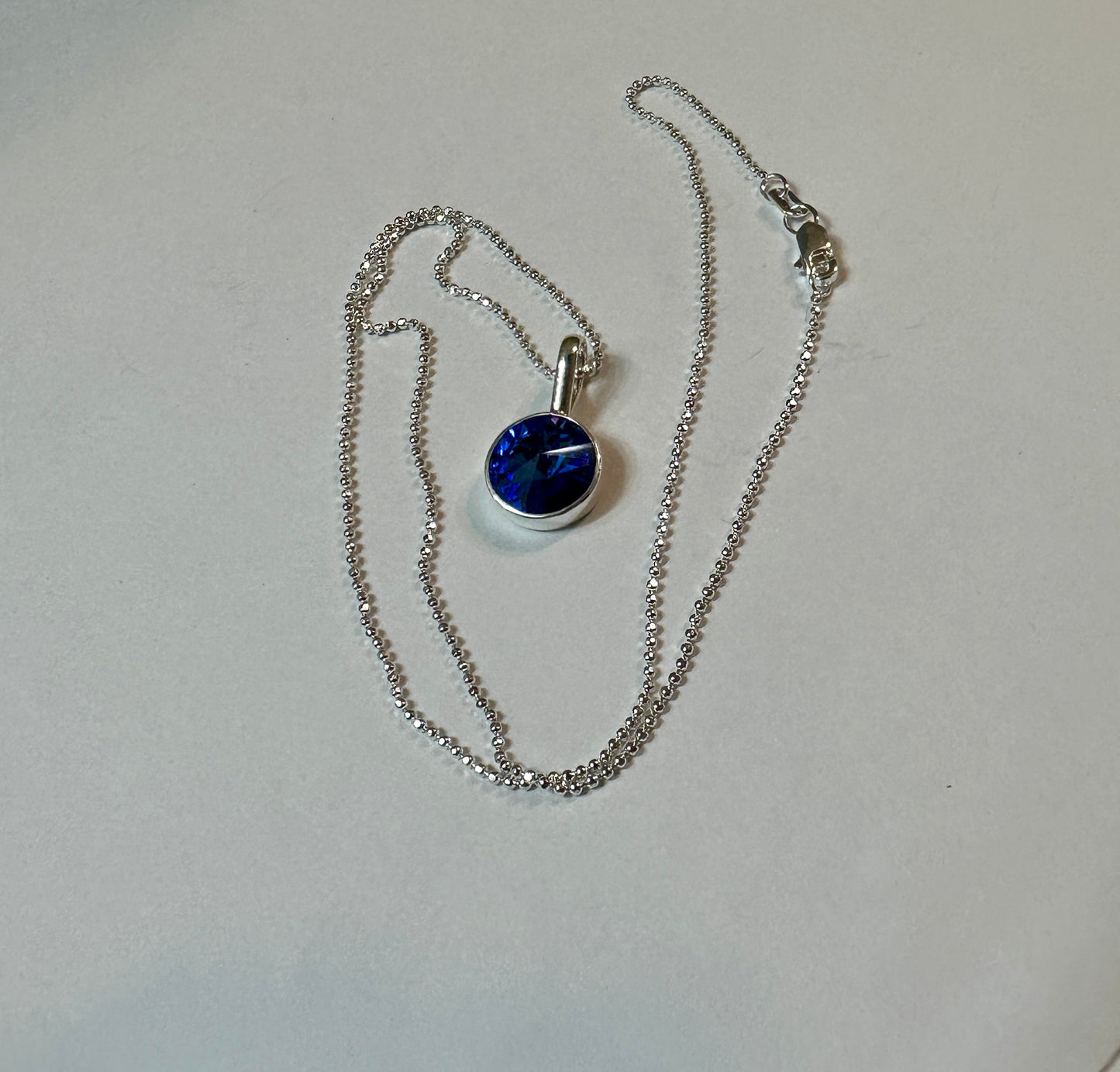 Dark Blue Crystal Pendant Necklace
