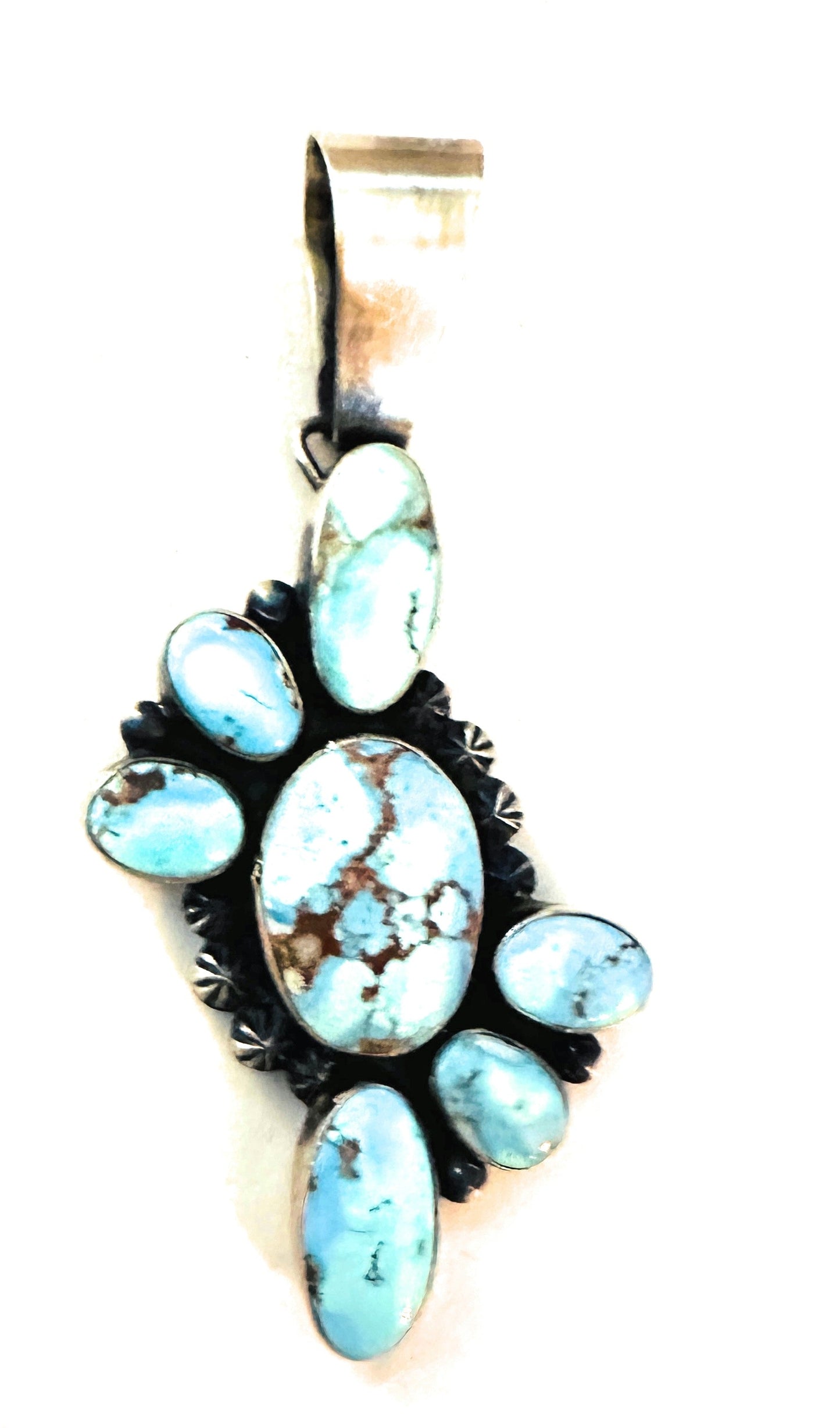 Handcrafted Golden Hills Turquoise & Sterling Silver Pendant by Paul Livingston