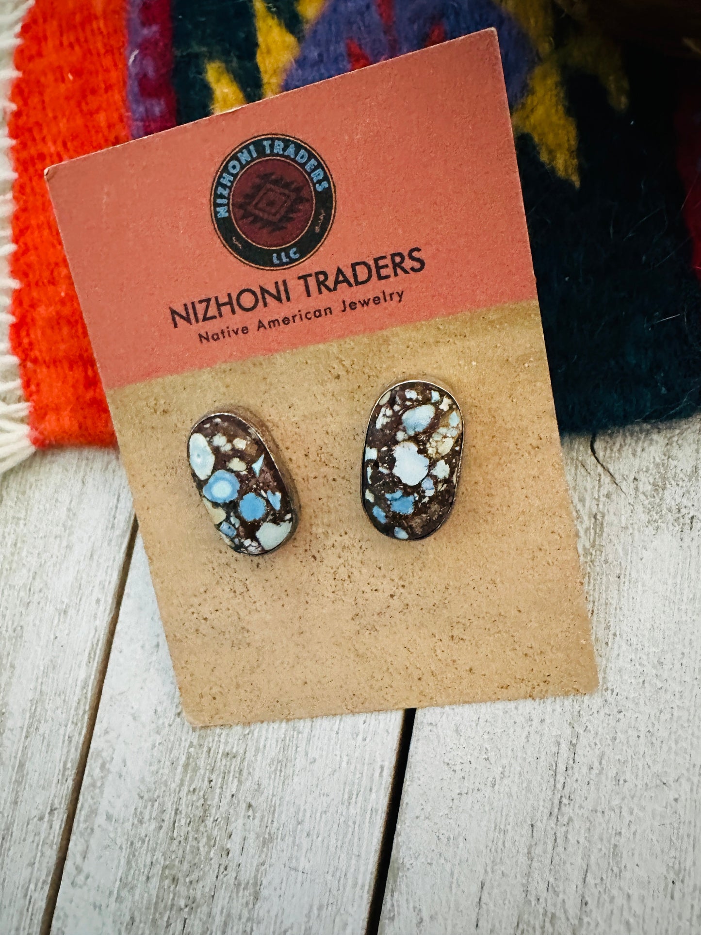 Handcrafted Golden Hills Turquoise & Sterling Silver Post Earrings