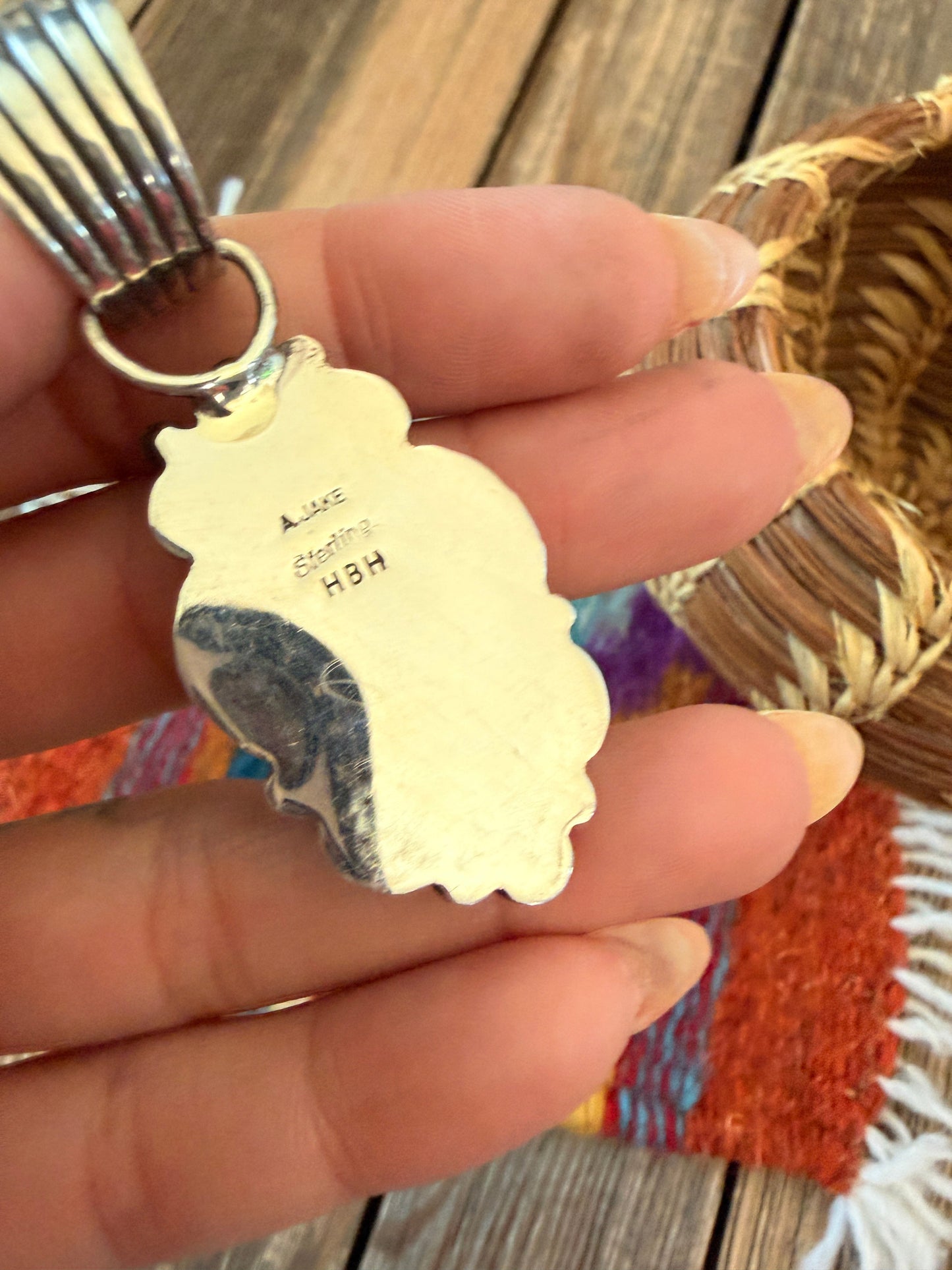 Handcrafted Sterling Silver & Sonoran Mountain Turquoise Pendant by Albert Jake