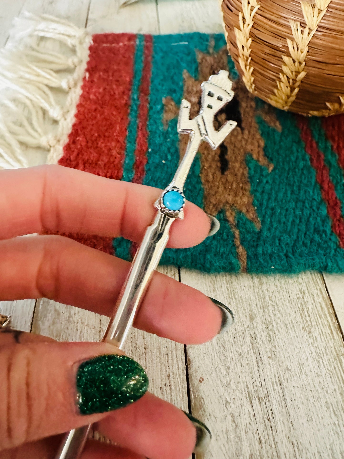 Handcrafted Turquoise & Sterling Silver Kachina Letter Opener