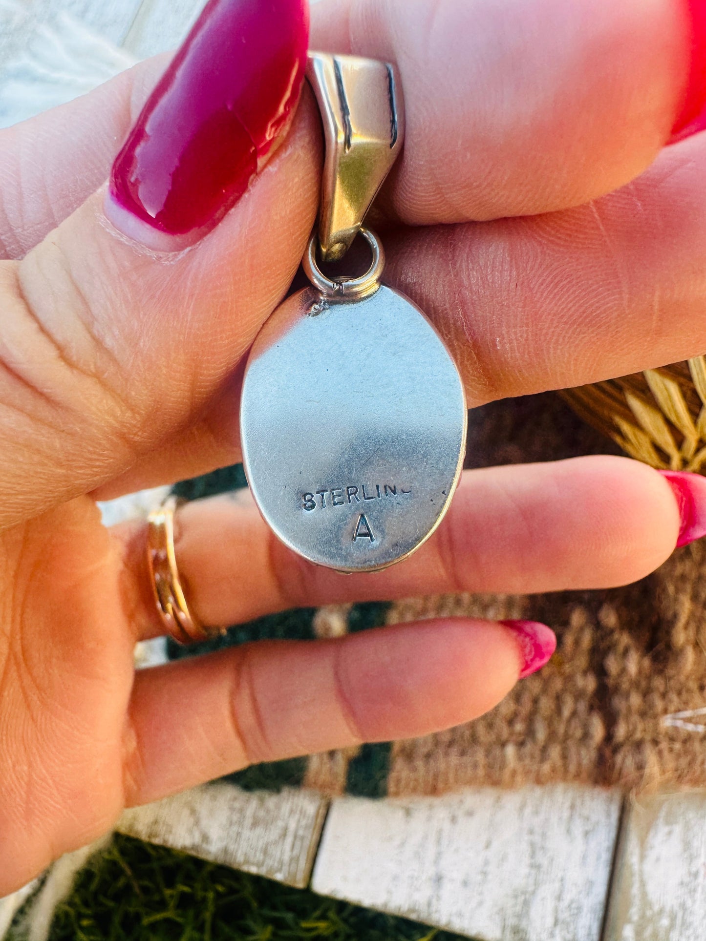 Handcrafted Sterling Silver & White Buffalo Pendant