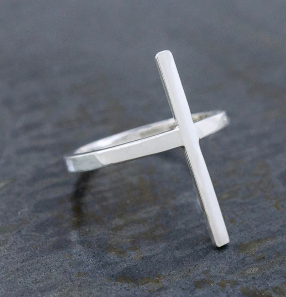 Sterling Silver Cross Ring Size 10