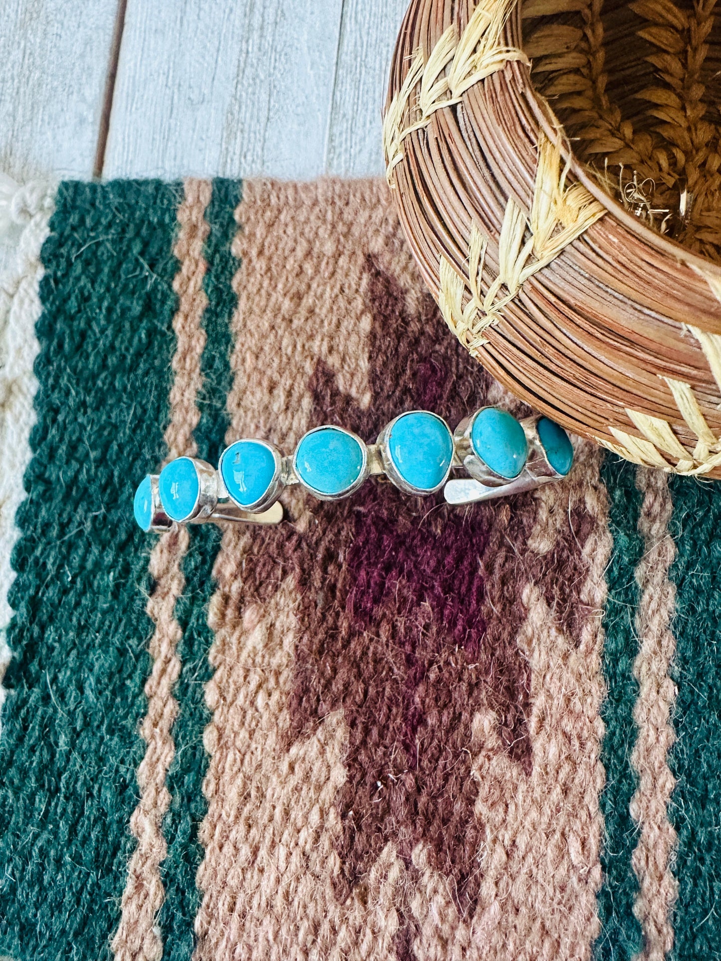 Handcrafted Turquoise & Sterling Silver Cuff Bracelet