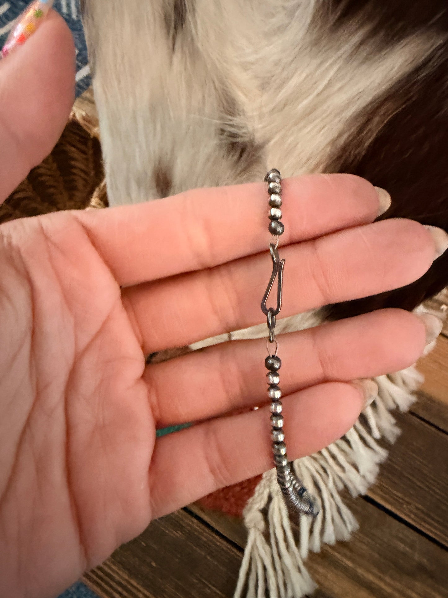 Handcrafted Lapis and Sterling Silver Pearl Beaded Necklace