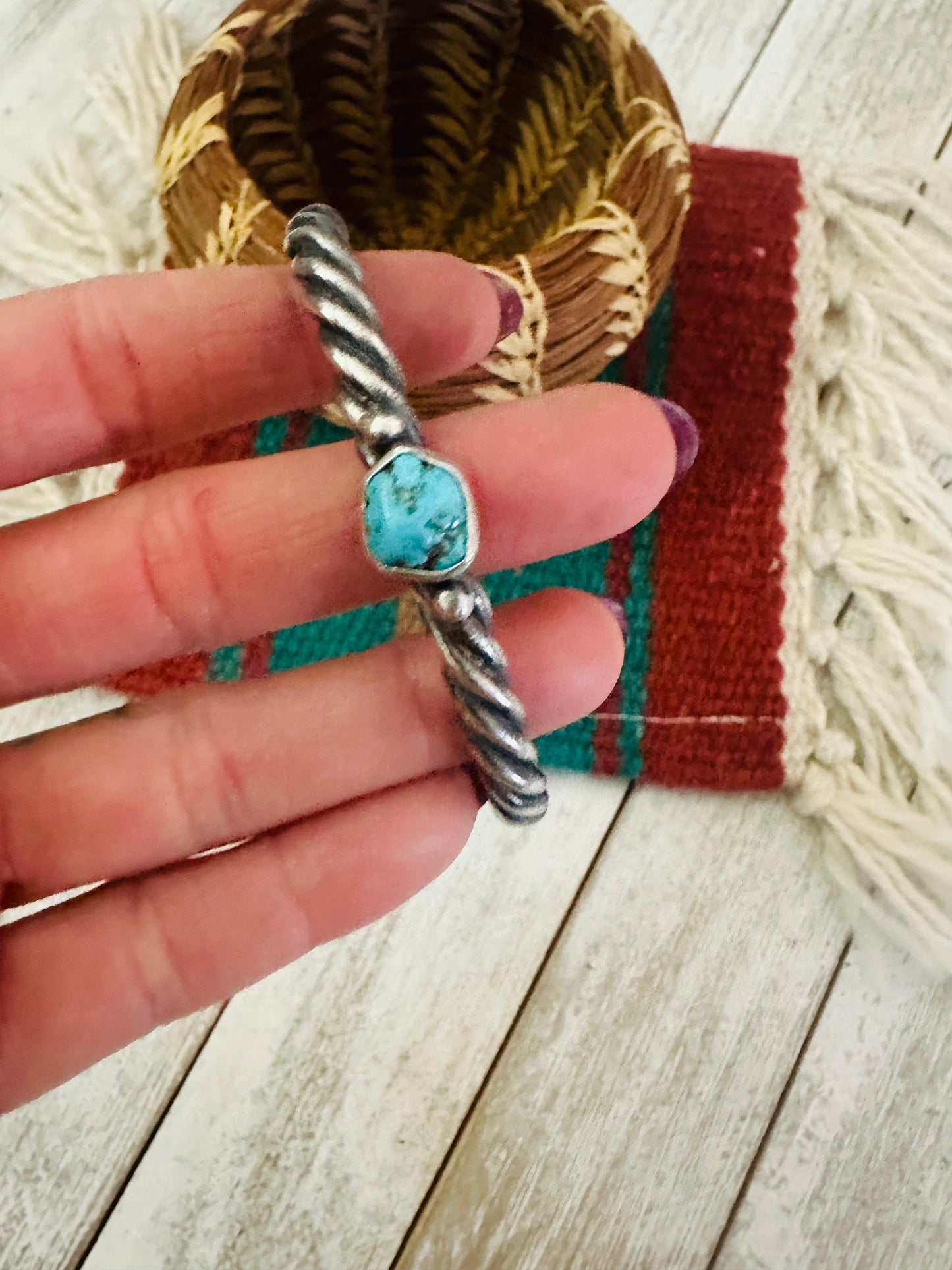 Handcrafted Sterling Silver & Turquoise Cuff Bracelet