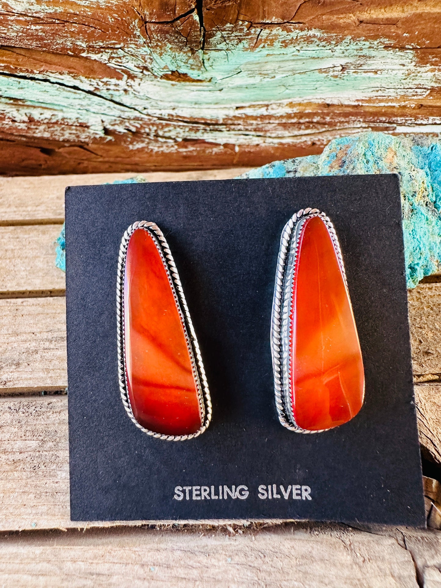 Handcrafted Carnelian & Sterling Silver Dangle Earrings