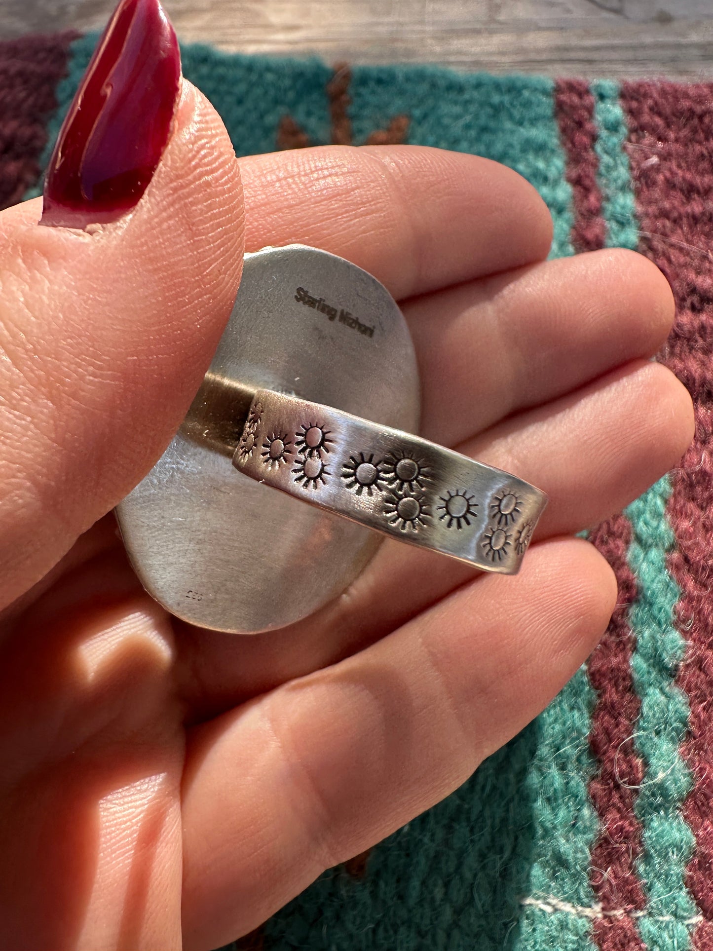 Handmade Palomino Turquoise & Sterling Adjustable Ring