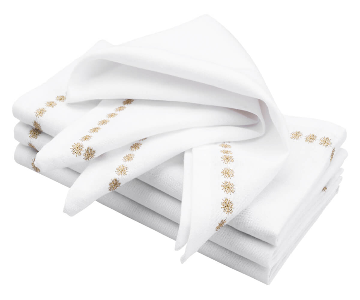 Gold napkins - White Napkins