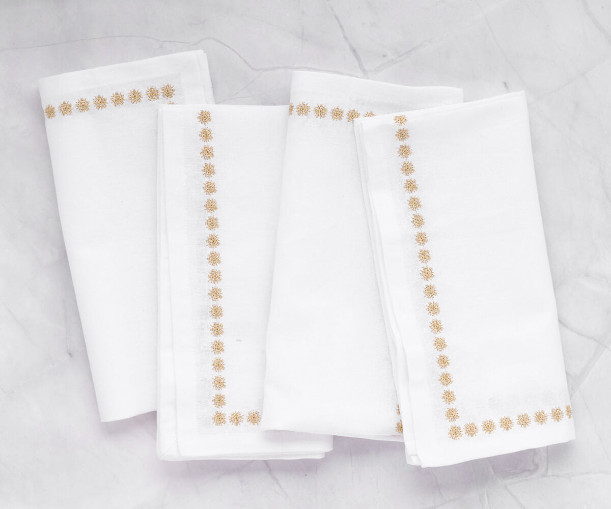 Gold napkins - White Napkins
